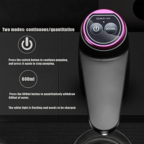Golden Deer 5-Gallon Water Bottle Dispenser - Portable USB Rechargeable Water Pump for 2.5, 3, 4 & 5 Gallon Bottles