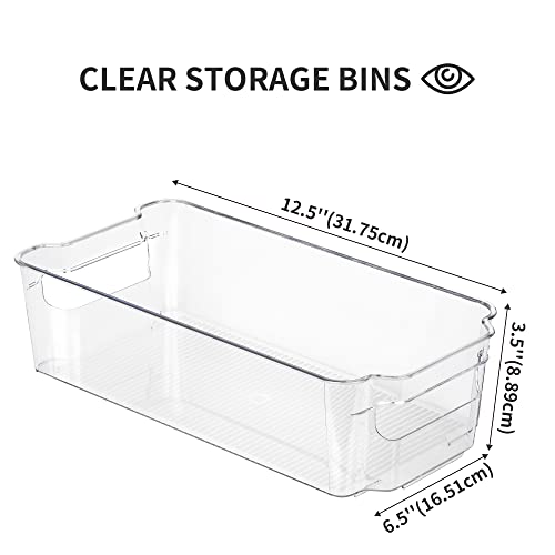 FiTopMart 8-Pack Stackable Fridge & Cabinet Organizer Bins - Clear BPA-Free Plastic Storage Boxes for Refrigerator, Kitchen Shelves & Pantry