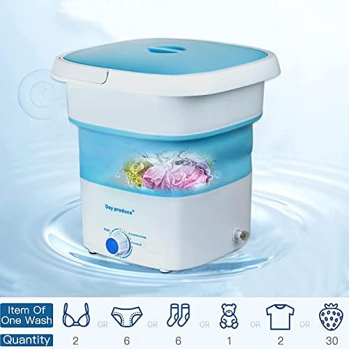 INGUNAR Portable Washer Washing Machine Small Washing Machine Protable Foldable Laundry Washer Machine Safe water &amp; Save Energy Mini Travel Laundry for Apartments, Dorm, Camping, RV(Blue)