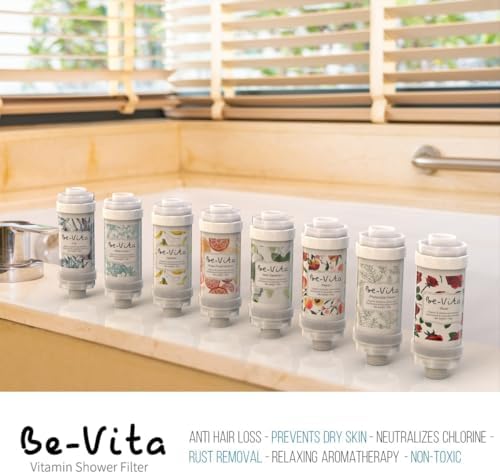 Korean Vitamin Shower Filter - Anti Hair Loss - Prevents Dry Skin - Chlorine Removal - Rust Removal - Relaxing Aromatherapy - Non-Toxic (Baby Powder)