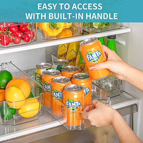 FiTopMart 8-Pack Stackable Fridge & Cabinet Organizer Bins - Clear BPA-Free Plastic Storage Boxes for Refrigerator, Kitchen Shelves & Pantry