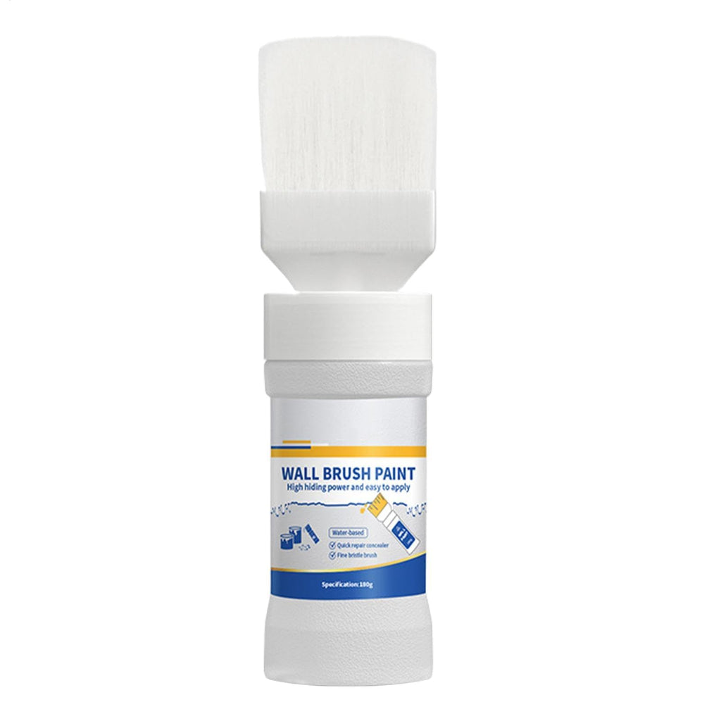 Sioussy Wall Repair Paint for Stains and Cracks, White Latex Paint 180g with Built-in Rotating Brush, Fast-Drying Water-Based Formula for Walls, Ceilings, Furniture, and Baseboards
