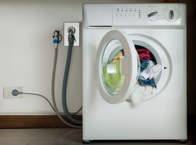 JUNARIS Universal Washing Machine & Dishwasher Inlet Hose - Cold & Hot Water Fill Pipe with 90° Flexible Elbow, Explosion-Proof Inlet Pipe (3 Meters)