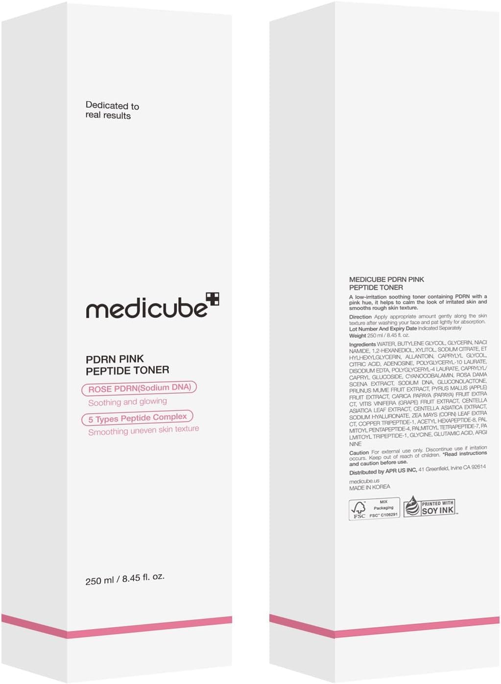 medicube Salmon DNA PDRN Pink CICA Soothing Toner I Pink Glow Toner for Skin Boosting, Soothing and Calming, Uneven Skin Tone, Peptide & Niacinamide, Korean Skin Care (250ml / 8.45 fl. oz.)