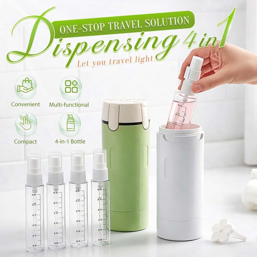 4 in 1 Travel Dispenser Bottle, Leak-Proof Travel Bottles for Toiletries & Serums, TSA Approved Refillable Travel Kit, Pump Containers, Luggage & Travel Accessories, 30ml(3 x 4 Bottle)