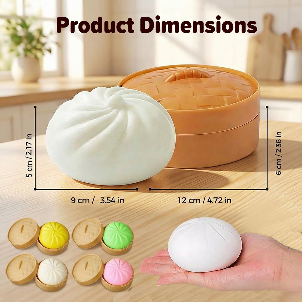 Foxiod Sponge Dumpling Mystery Box, Handmade Squishy Stress Relief Dumpling Balls, Easter Basket Gifts, Stress Relief Squishies (Pink-2)