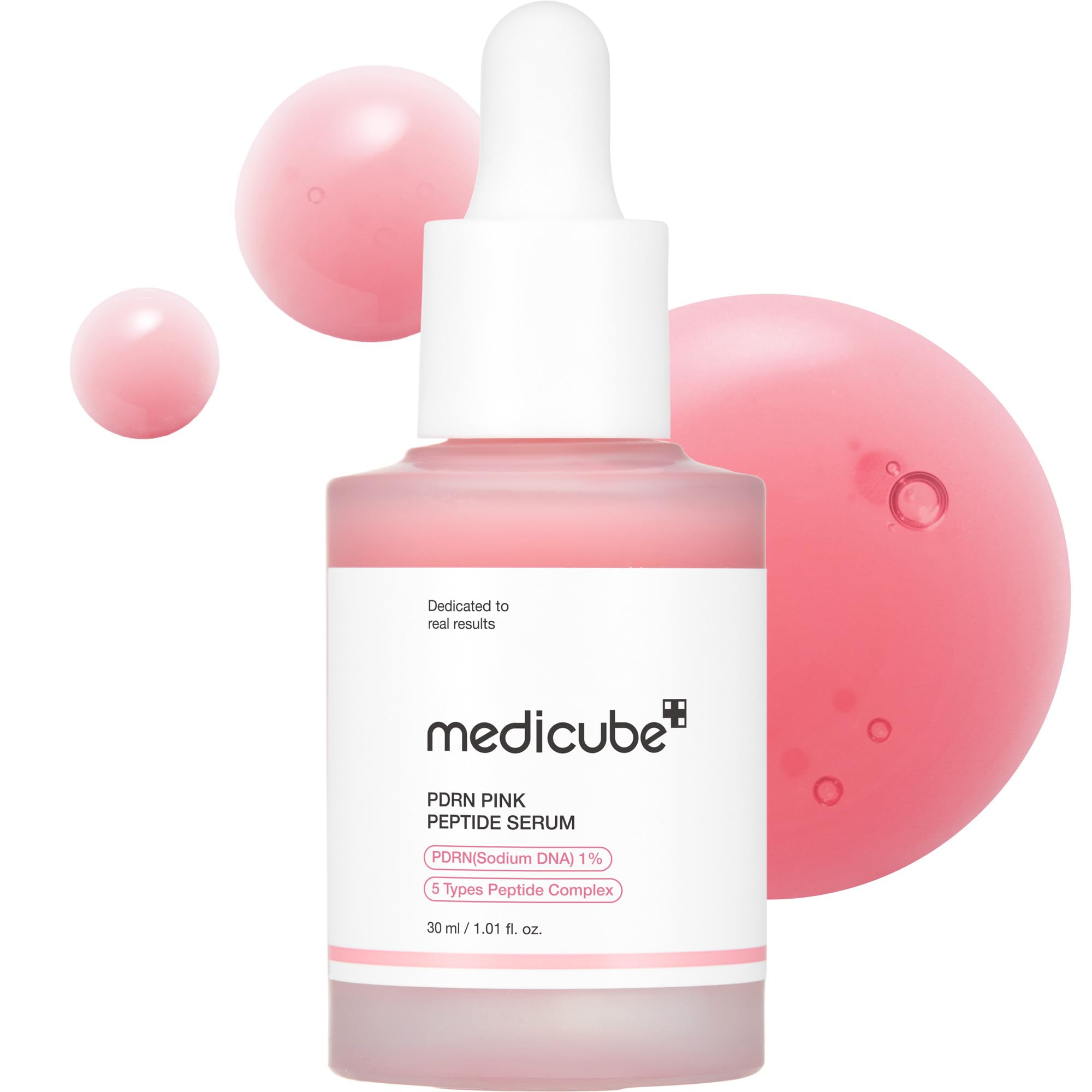 Medicube Pink Peptide PDRN Serum 1% – Pink Glow, Niacinamide, Moisturizing & Plumping, Korean Skincare 30ml (Salmon DNA PDRN)