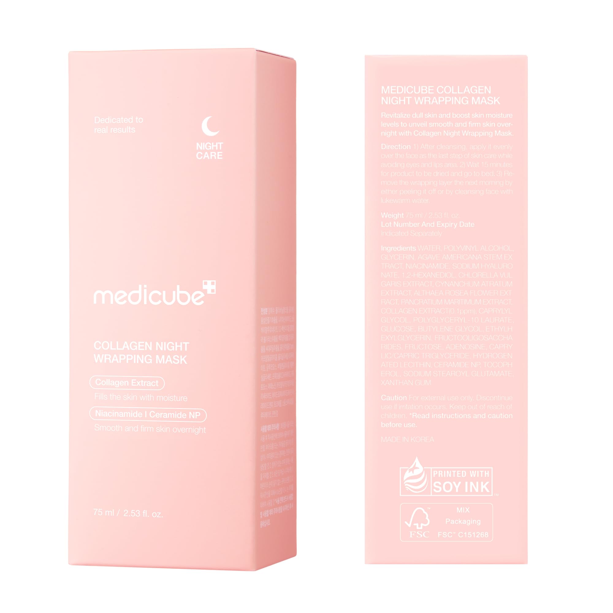 Medicube Collagen Overnight Face Mask – Elasticity & Hydration Care, Reduces Sagging & Dullness, Korean Skincare 2.53 fl oz