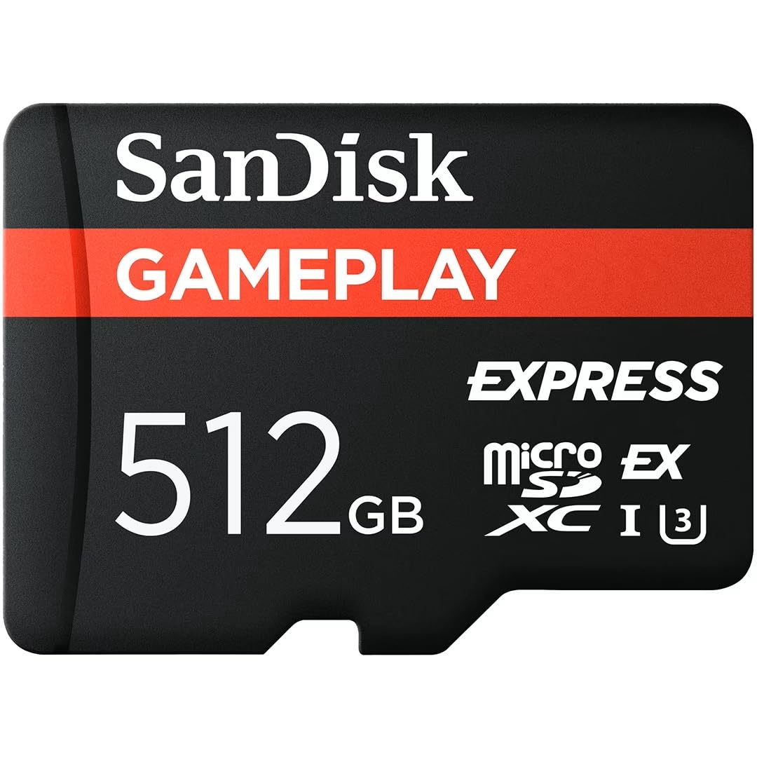 SanDisk GamePlay MicroSD Express Card 512GB for Nintendo Switch 2, Read Up to 880MB/s, Write Up to 650MB/s - SDSQXFN-512G-AW6GN