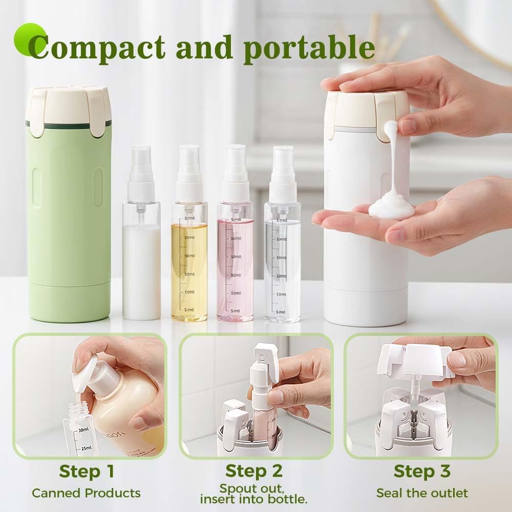 4 in 1 Travel Dispenser Bottle, Leak-Proof Travel Bottles for Toiletries & Serums, TSA Approved Refillable Travel Kit, Pump Containers, Luggage & Travel Accessories, 30ml(3 x 4 Bottle)