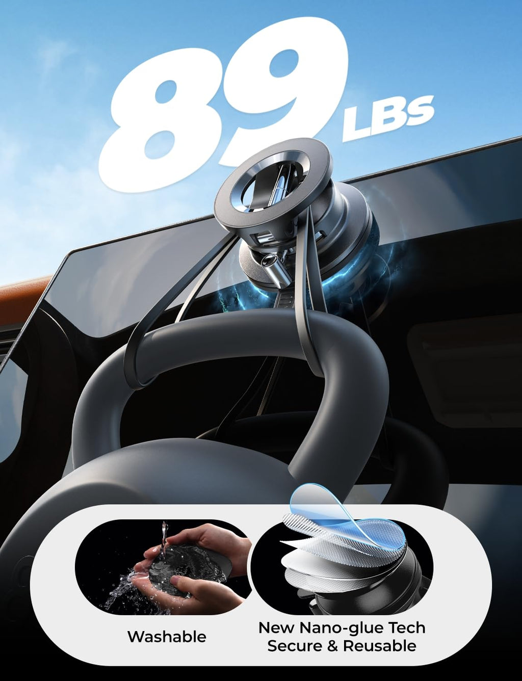 Lisen MagSafe Magnetic Car Phone Holder 2026 – Strong Suction Cup, 360° Metal Arm, Gift for Men, Compatible with iPhone 17/16/15/14/13 Pro Max & Android
