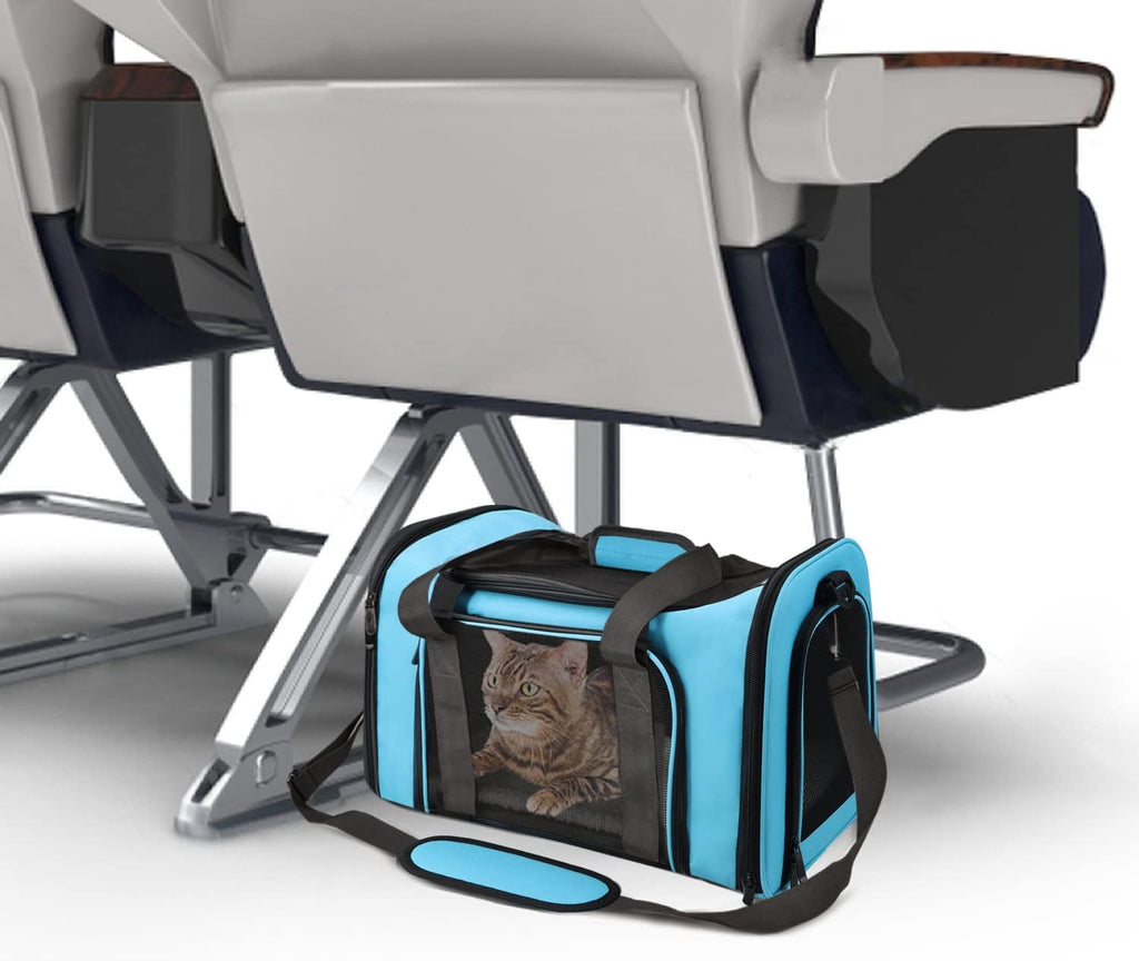 Henkelion Pet Carrier for Cats and Dogs – TSA Approved, Foldable, Soft-Sided, Up to 15 lbs – Black