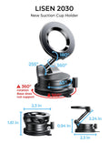 Lisen MagSafe Magnetic Car Phone Holder 2026 – Strong Suction Cup, 360° Metal Arm, Gift for Men, Compatible with iPhone 17/16/15/14/13 Pro Max & Android