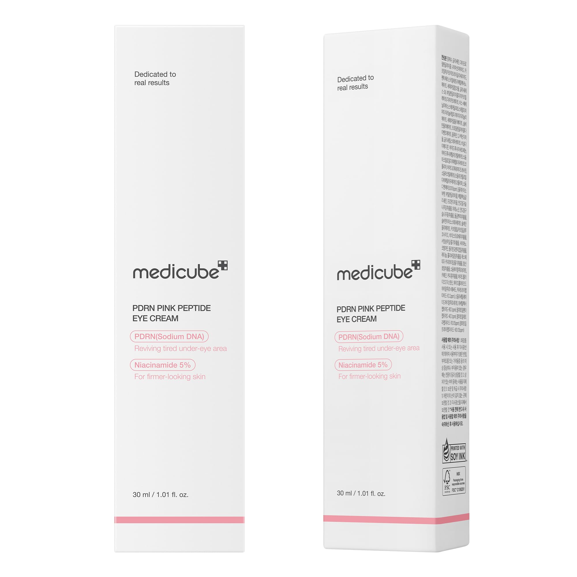 Medicube Pink Peptide Eye Serum – Salmon DNA PDRN, Niacinamide & 99% Pure Retinol for Fine Lines, Dark Circles, Korean Skincare 1.01 fl oz
