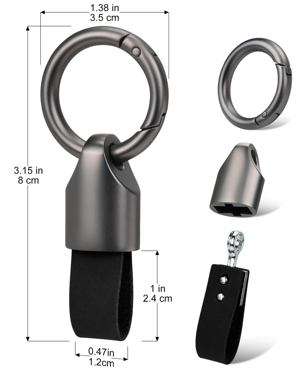 Whtawtaw Car Key Chain Clip - Small FOB Key Accessory with Metal Zinc Alloy Key Ring & Clasp