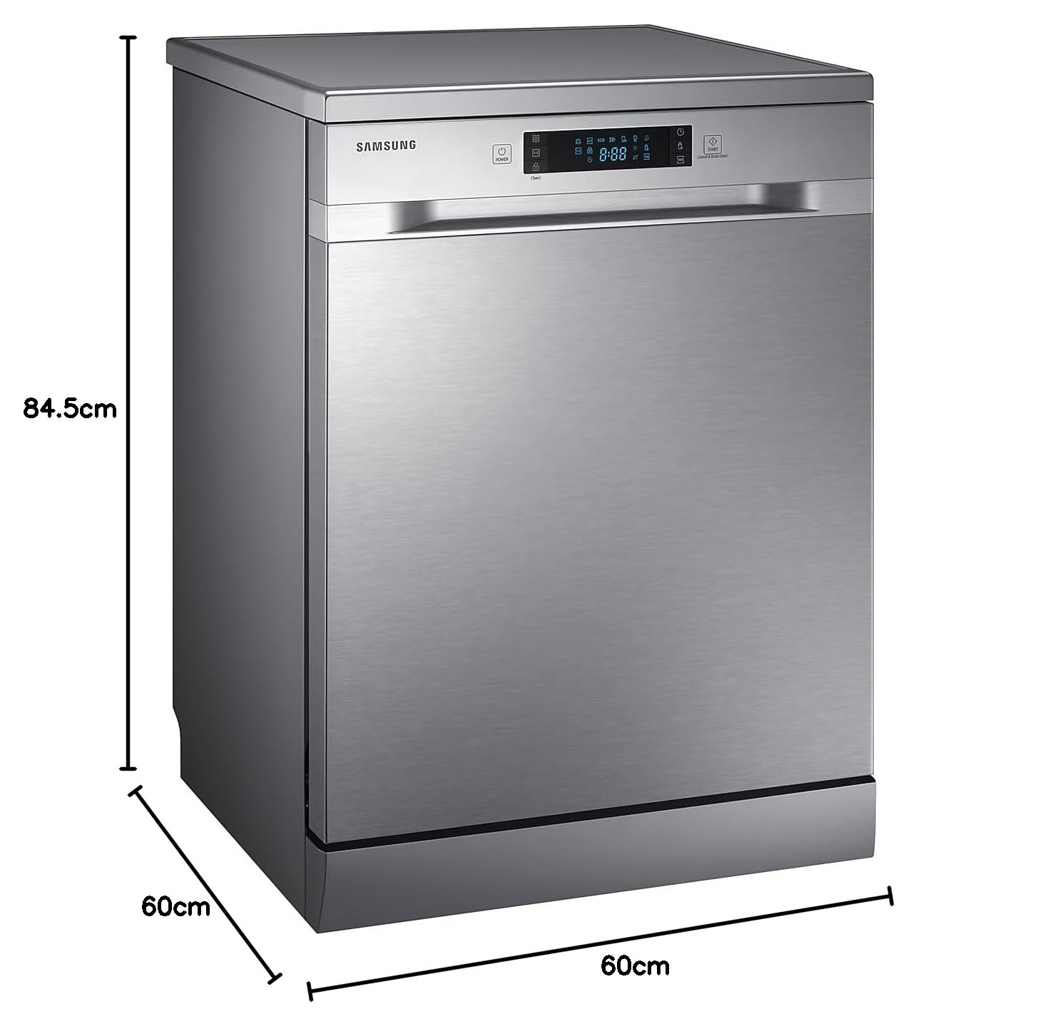 Samsung Dishwasher 14 Place Settings with Digital Display, 1800W, DW60M5070FS – Silver