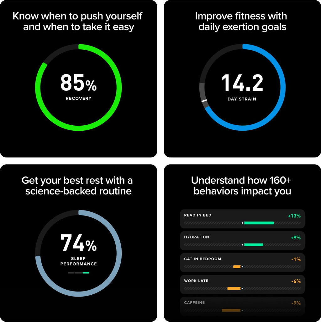 WHOOP 5.0 Fitness & Health Tracker - 12-Month Membership | 24/7 Activity & Sleep Tracking, Personal Coaching, 14+ Day Battery