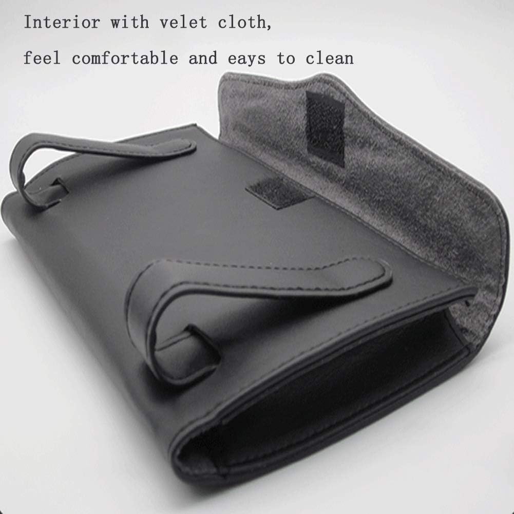 Carstous Leather Car Tissue Holder & Visor Organizer – Cartbox02B, Black, Fits Headrest, Seat & Door Pocket