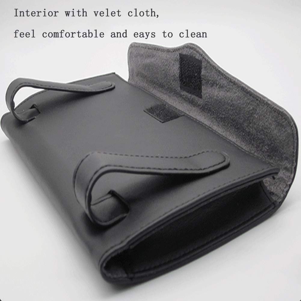 Carstous Leather Car Tissue Holder & Visor Organizer – Cartbox02B, Black, Fits Headrest, Seat & Door Pocket