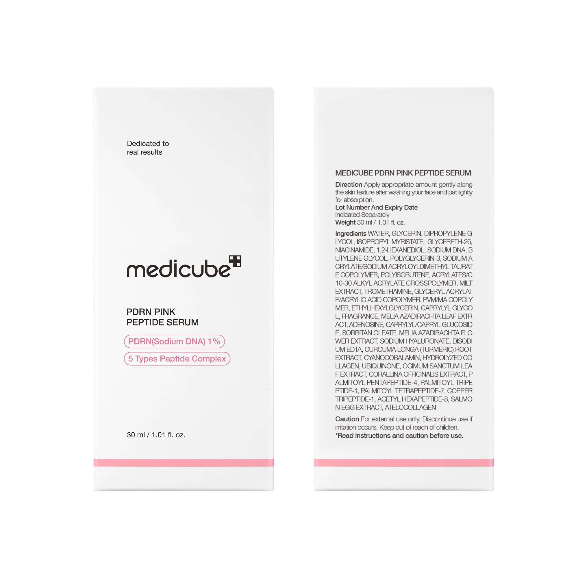 Medicube Pink Peptide PDRN Serum 1% – Pink Glow, Niacinamide, Moisturizing & Plumping, Korean Skincare 30ml (Salmon DNA PDRN)