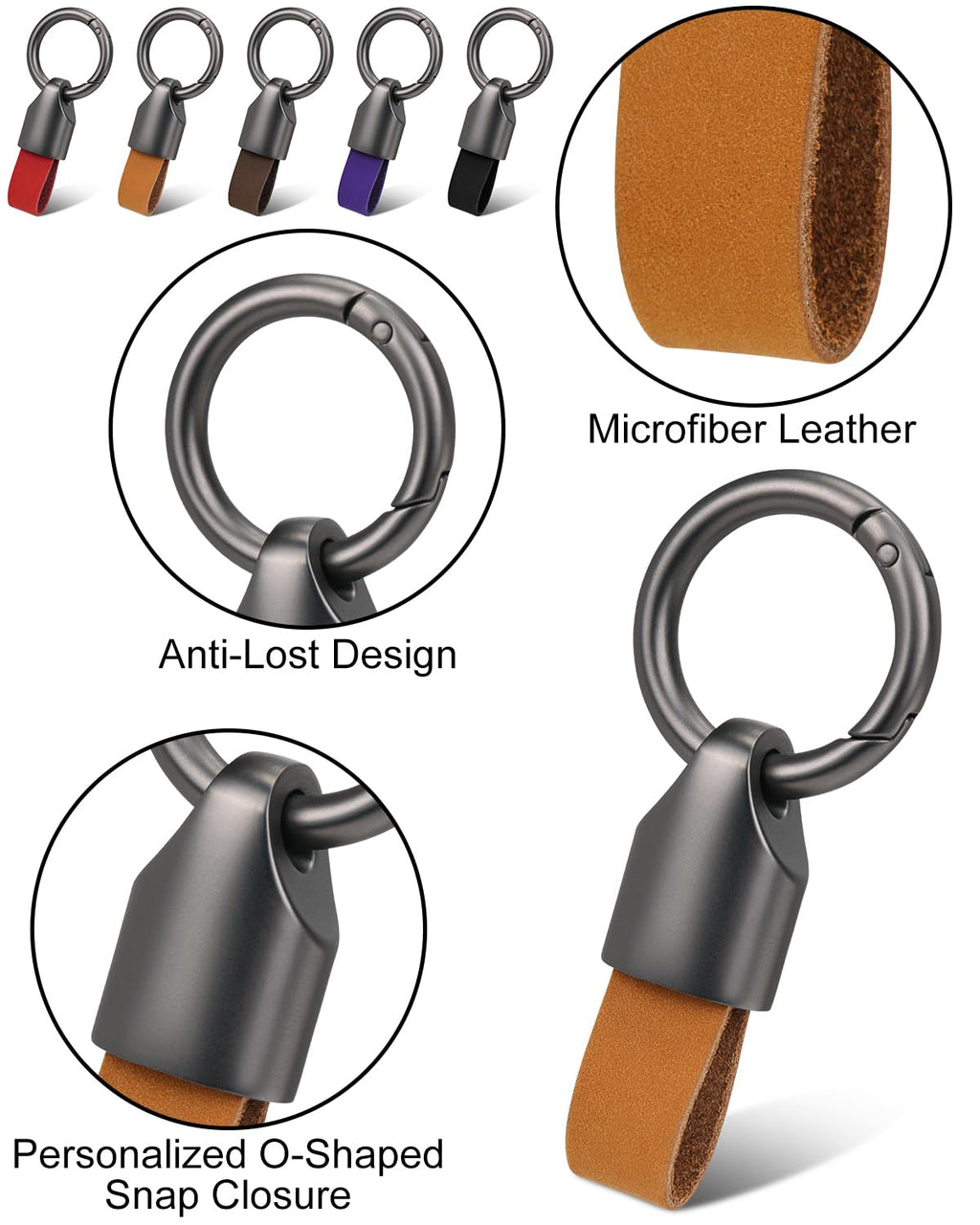 Whtawtaw Car Key Chain Clip - Small FOB Key Accessory with Metal Zinc Alloy Key Ring & Clasp