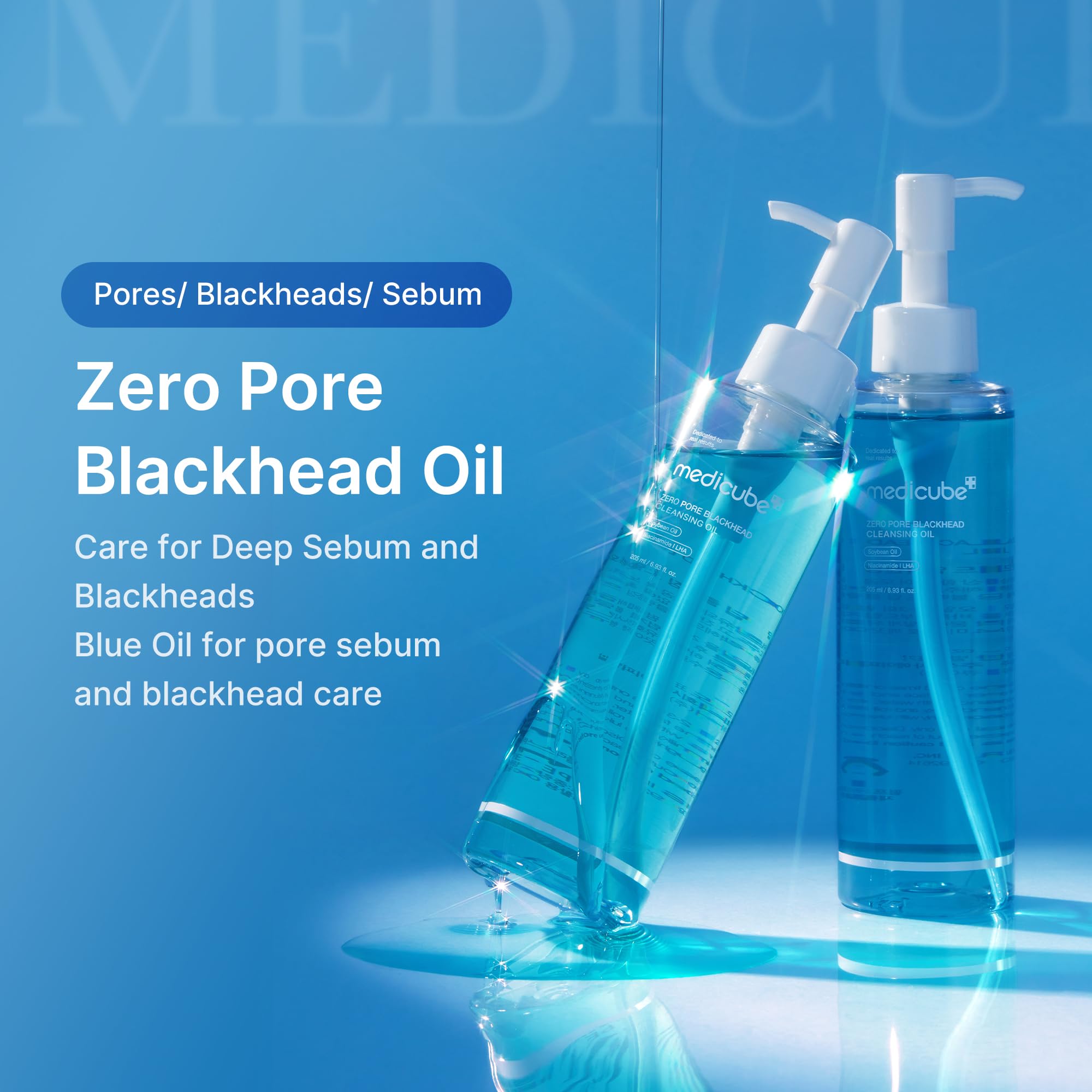 Medicube Zero Pore Blackhead Cleansing Oil – Makeup Remover for All Skin Types, Daily Moisturizing Low-Irritation Face Cleanser, Korean Skincare 205ml