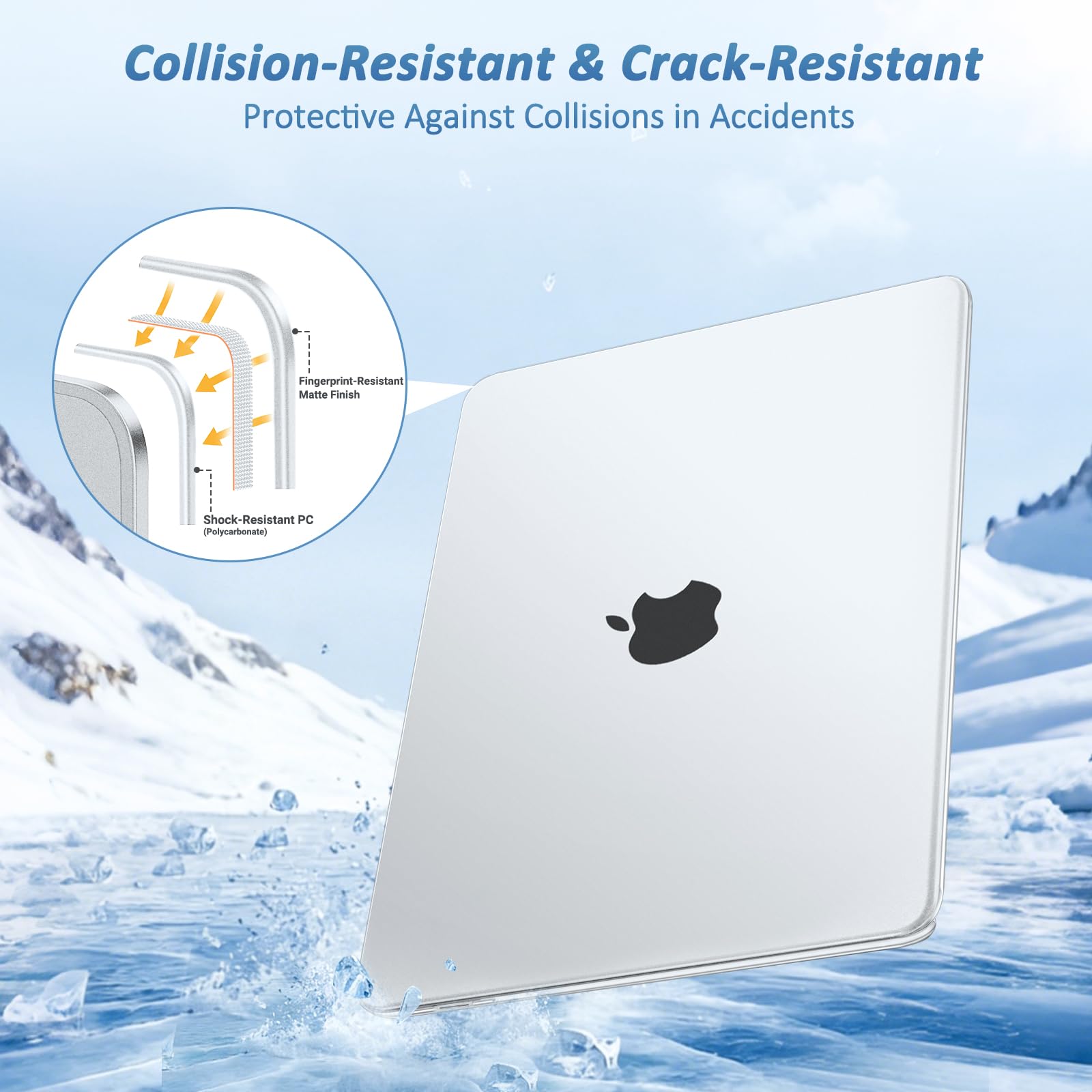MOSISO Matte Case Compatible with MacBook Neo 13 inch 2026 Release Model A3404, Seamlessly Closes&Fingerprints-Resistant Protective Hard Shell Cover for Work Travel Study Daily Use, Frosted Clear