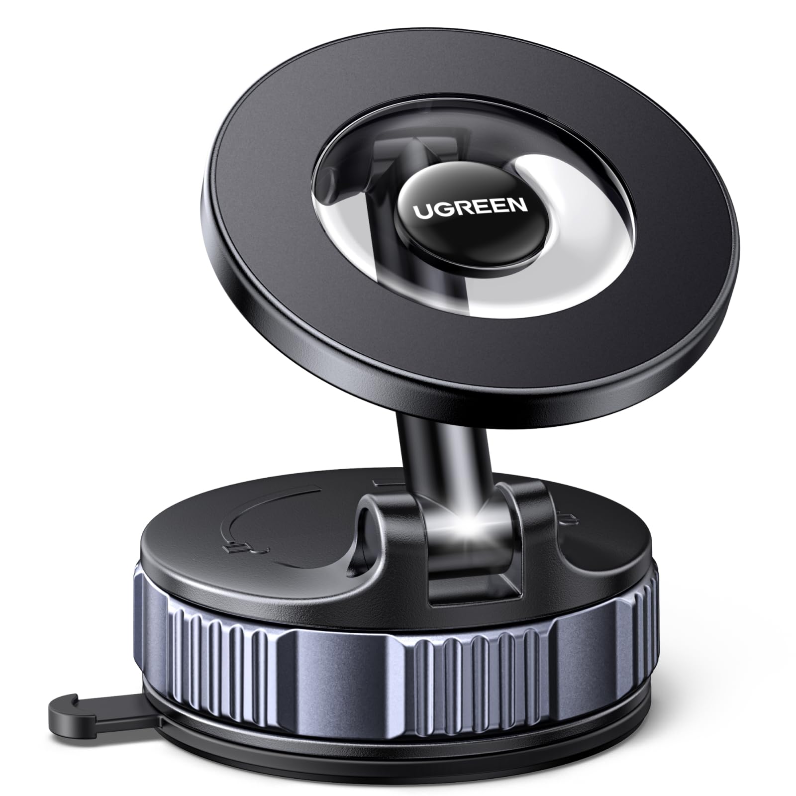 Ugreen MagSafe Car Phone Holder – 3600gf Strong Magnetic Mount, Vacuum Suction Base, 360° Rotating Metal Arm, Compatible with iPhone 17/16/15 & Android