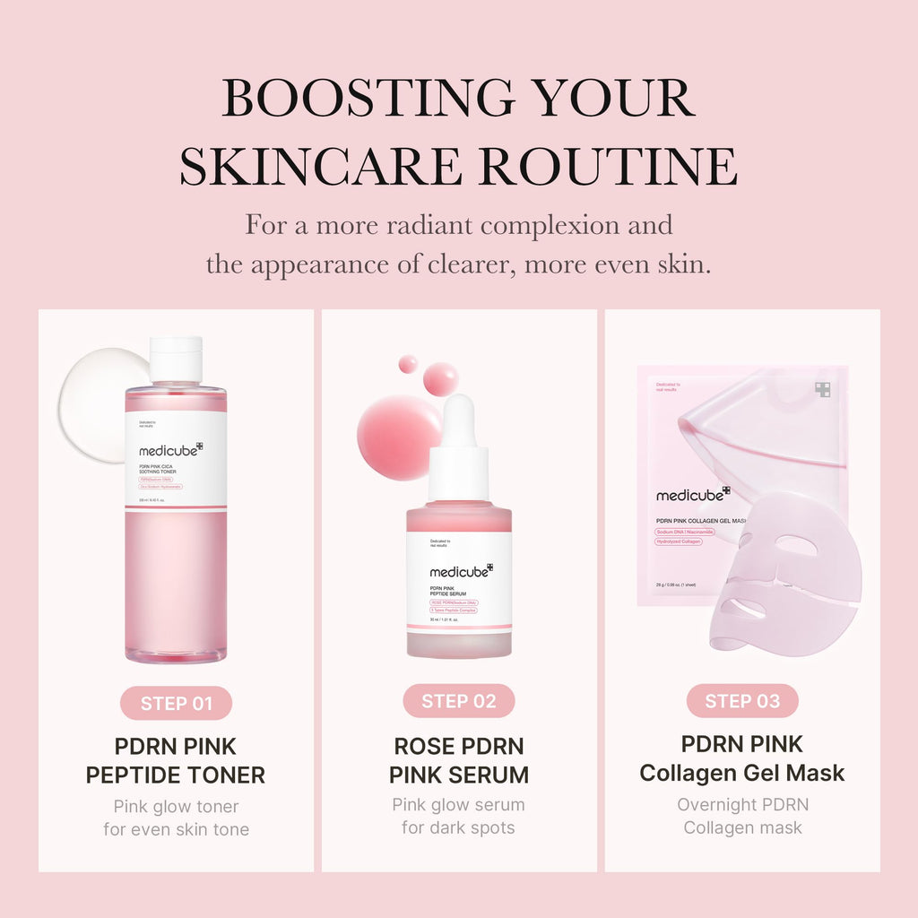 medicube Salmon DNA PDRN Pink CICA Soothing Toner I Pink Glow Toner for Skin Boosting, Soothing and Calming, Uneven Skin Tone, Peptide & Niacinamide, Korean Skin Care (250ml / 8.45 fl. oz.)