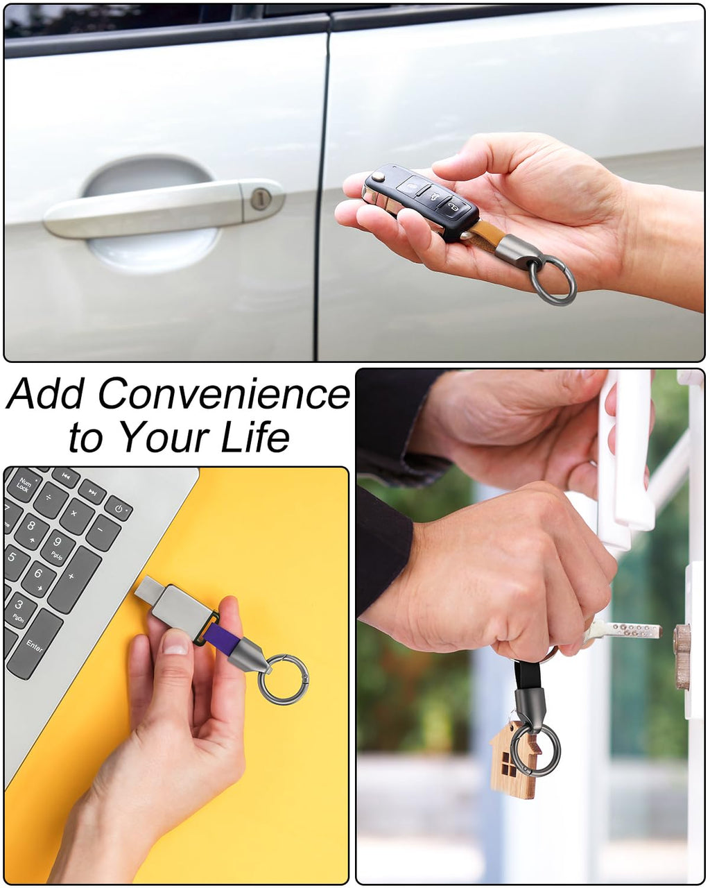 Whtawtaw Car Key Chain Clip - Small FOB Key Accessory with Metal Zinc Alloy Key Ring & Clasp