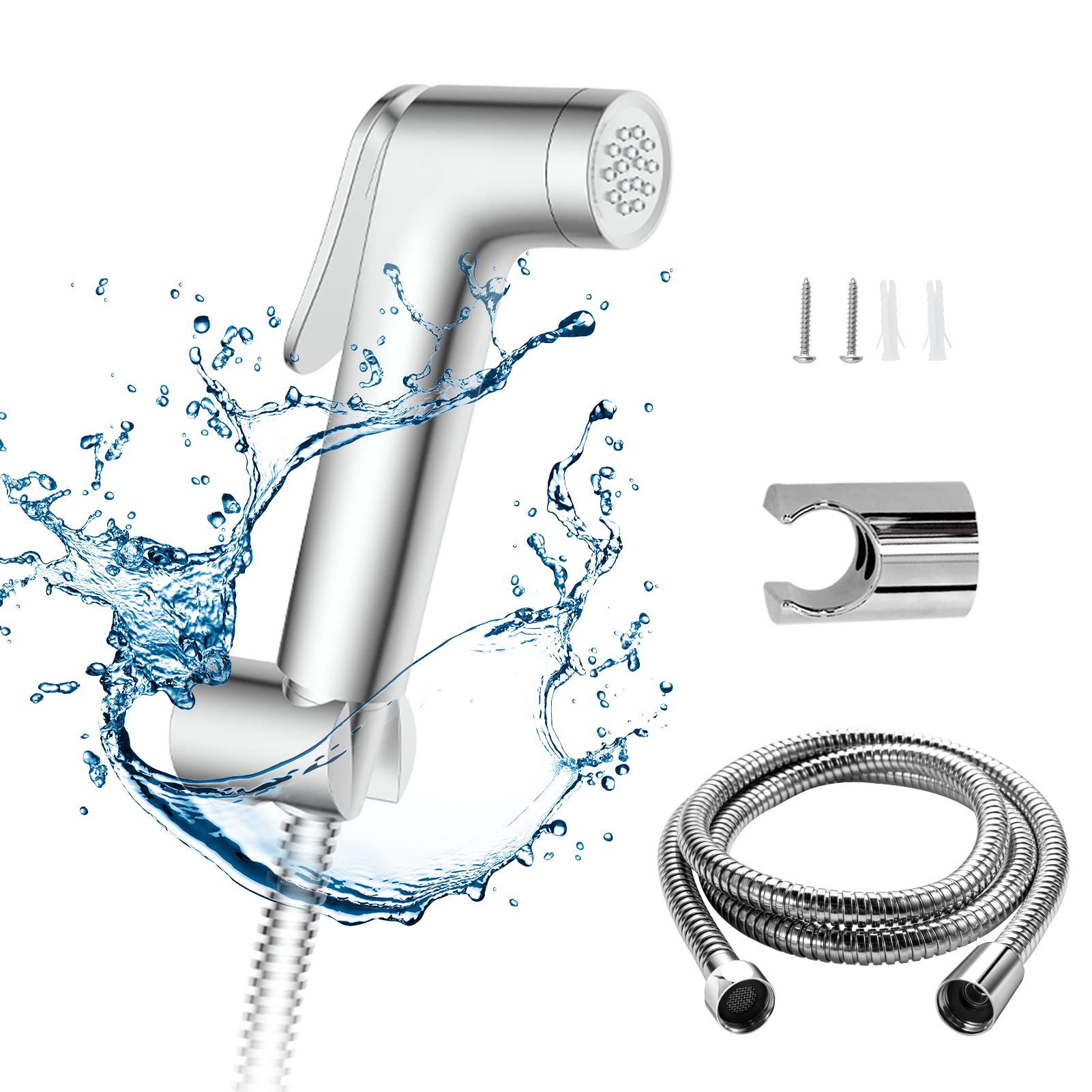 JOMOO Shattaf Set - Bidet Sprayer for Toilet with 47" Stainless Steel Hose | Wall Mounted Handheld Bathroom Spray for Personal Hygiene | Chrome