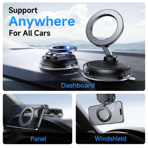 ANDERY Car Phone Holder for Magsafe [78+LBS Strongest Suction & 2400gf Magnetic] 360° Adjustable Car Phone Mount, Phone Holders for Your Car for iPhone 17-12 Pro Max Plus Air, Carbon Fiber