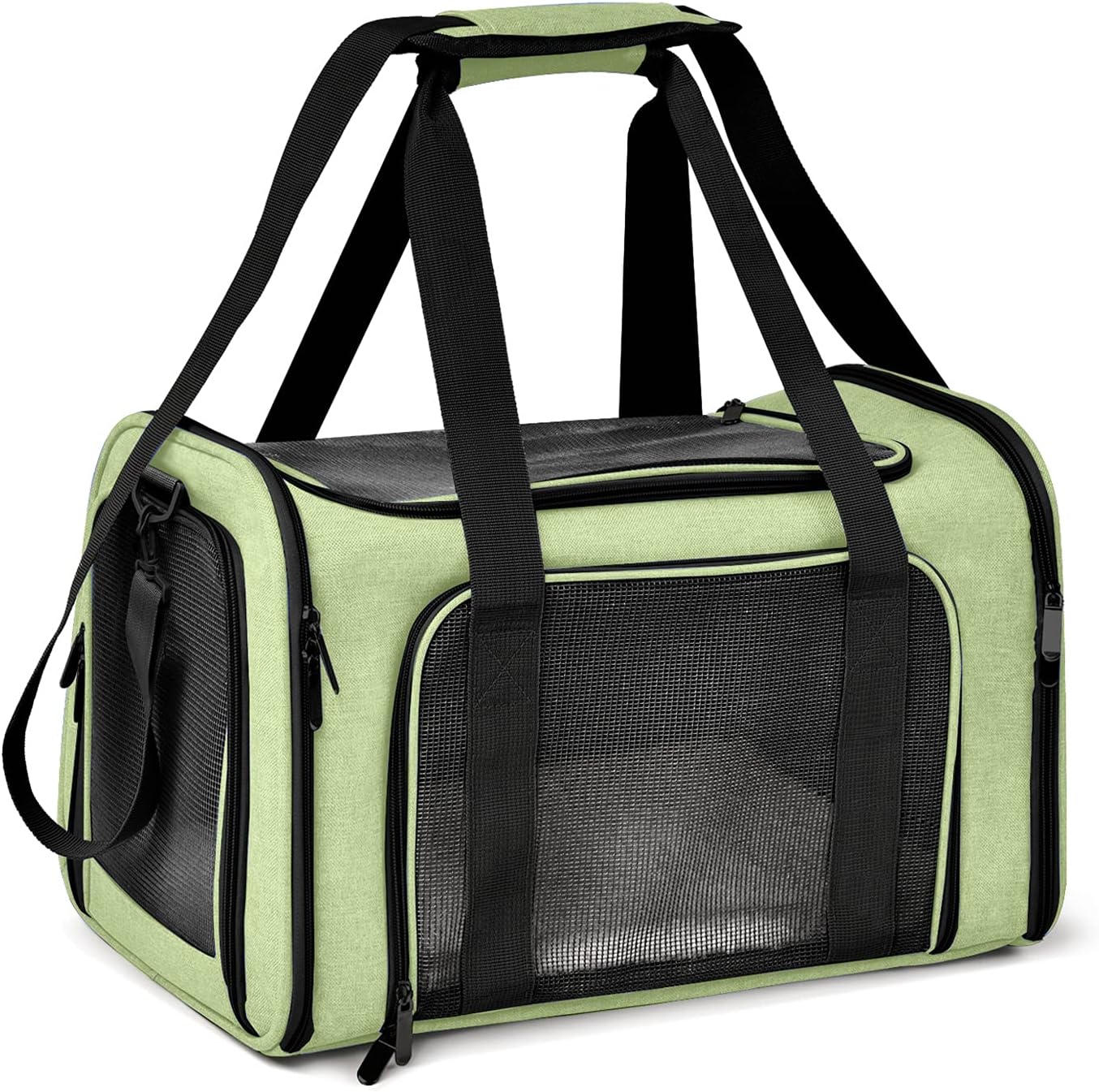 Henkelion Pet Carrier for Cats and Dogs – TSA Approved, Foldable, Soft-Sided, Up to 15 lbs – Black