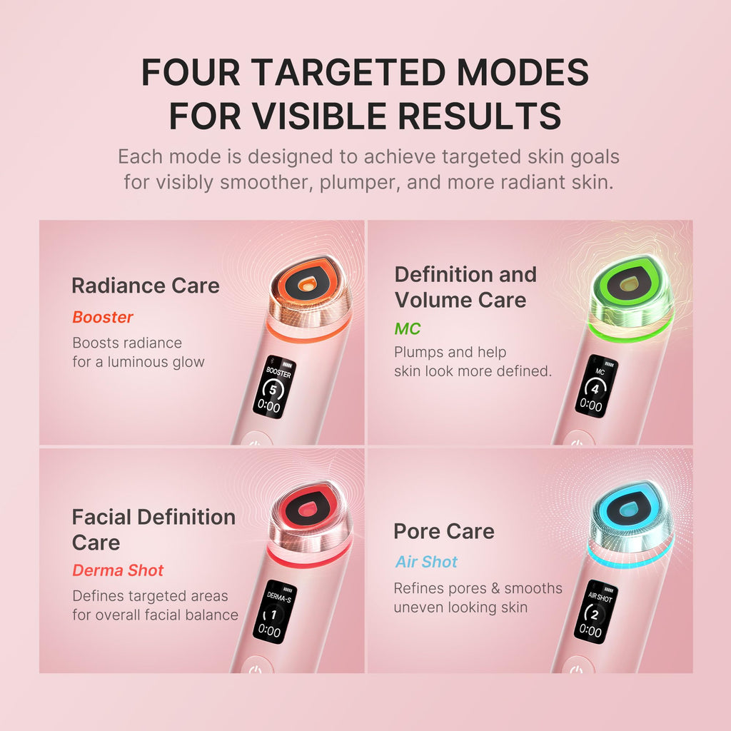 Medicube AGE-R Booster Pro Pink – 6-in-1 Real Glass Beauty Massage Device for Glass Skin, Korean Skincare