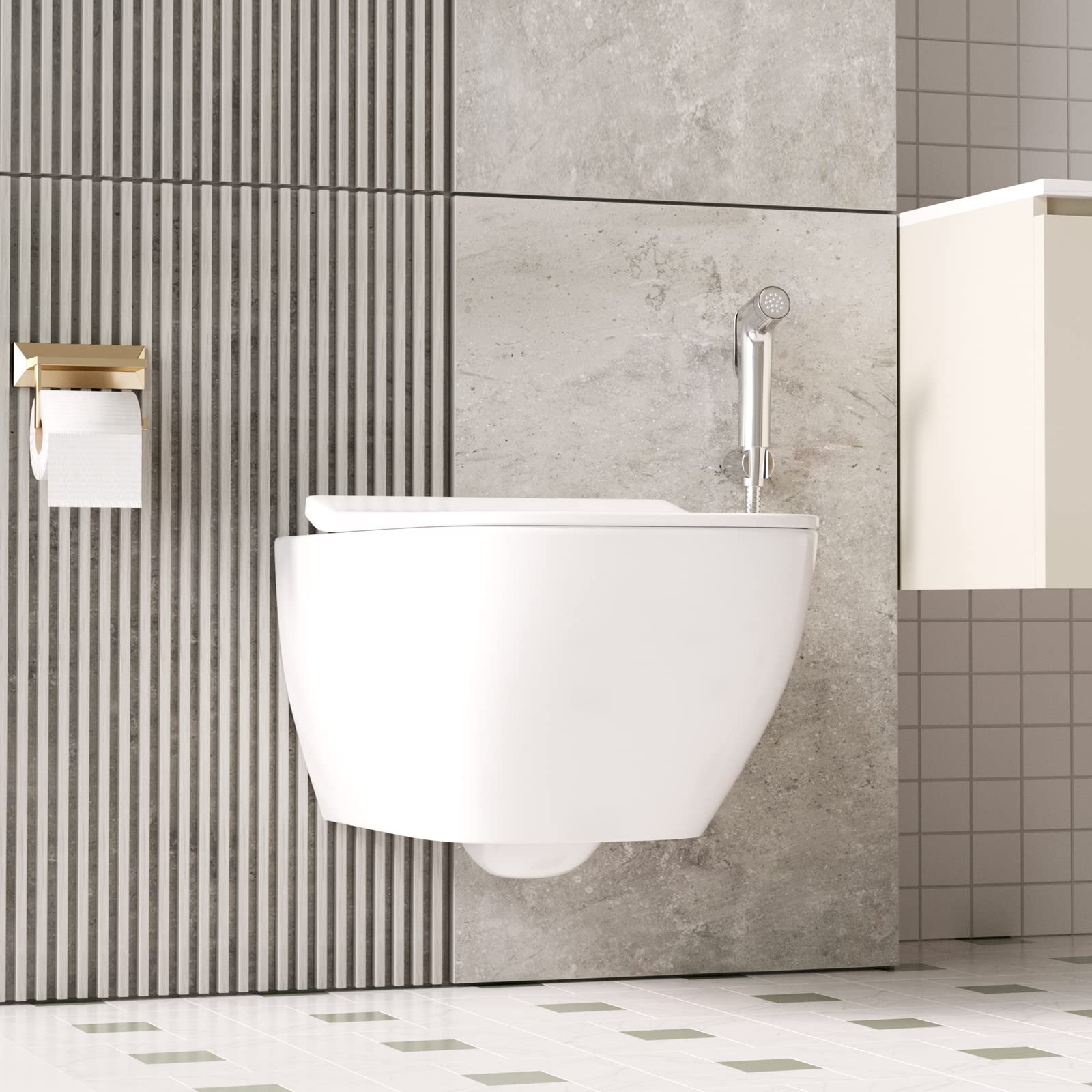JOMOO Shattaf Set - Bidet Sprayer for Toilet with 47" Stainless Steel Hose | Wall Mounted Handheld Bathroom Spray for Personal Hygiene | Chrome