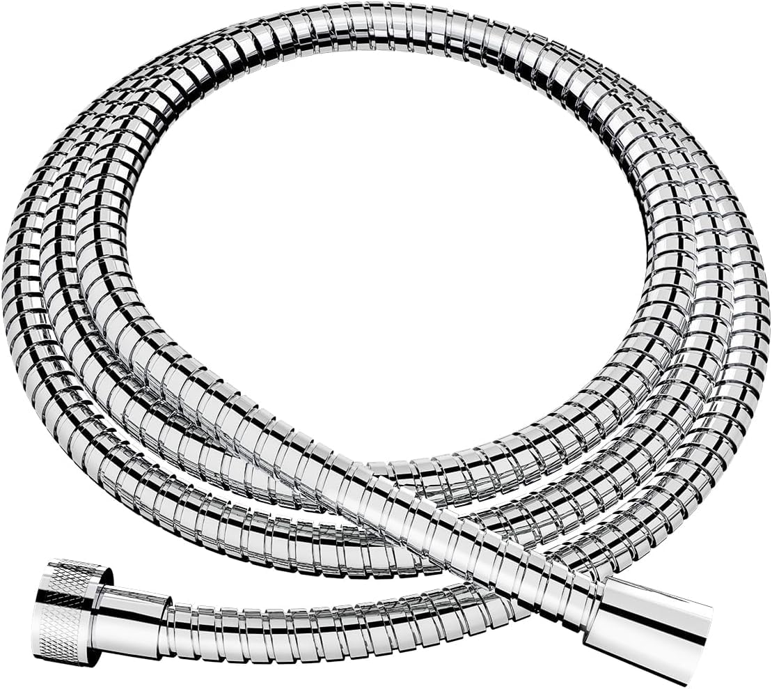 2 Meter (6.5 ft) Shower Hose, Flexible Stainless Steel Handheld Shower Hose 78 Inch, Replacement Hose for Handheld Shower Head, Chrome (1)