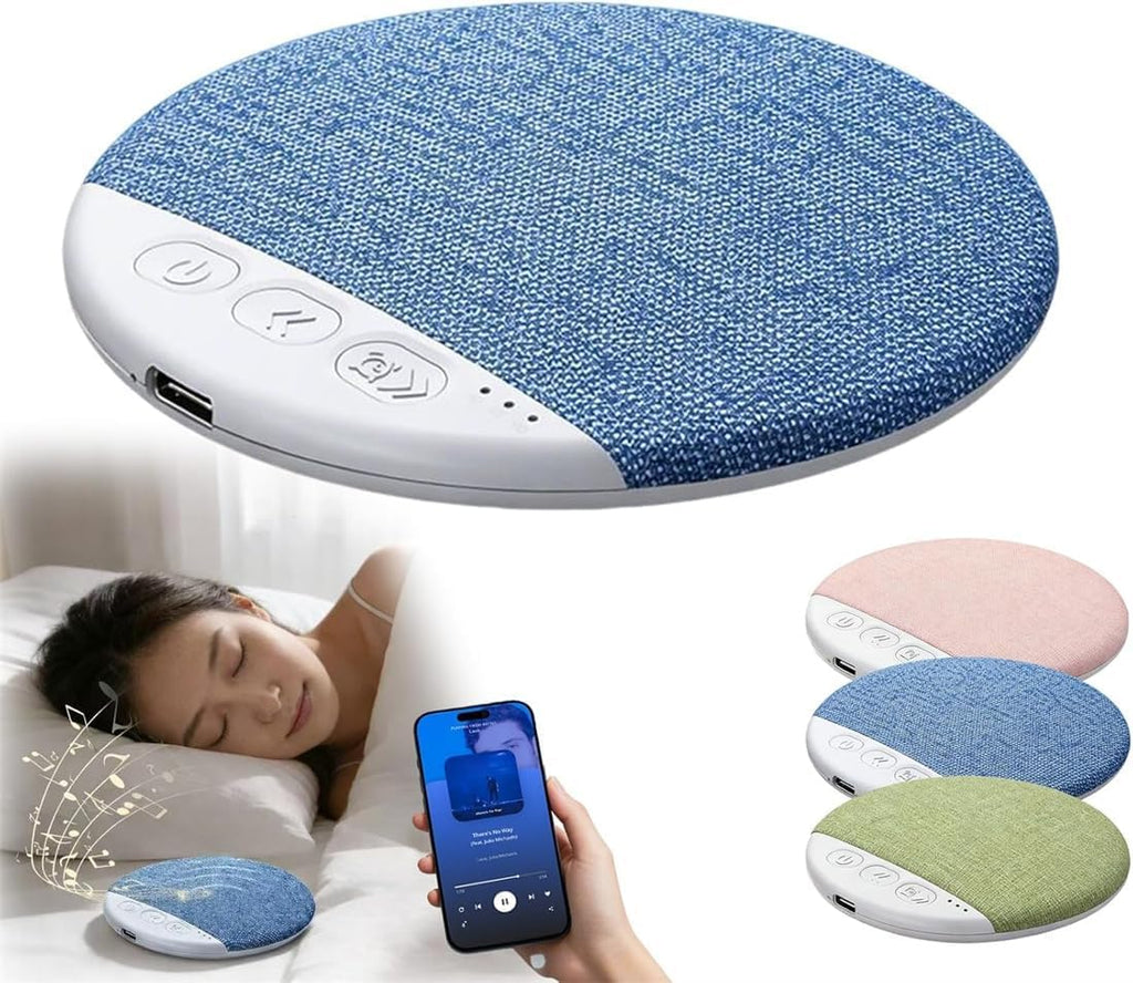 Bluetooth Sleep Pillow Speaker 2026 – Portable Under-Pillow Speaker with White Noise Timer, Wireless Sleep Aid with Stereo Sound for Kids & Adults (Blue)