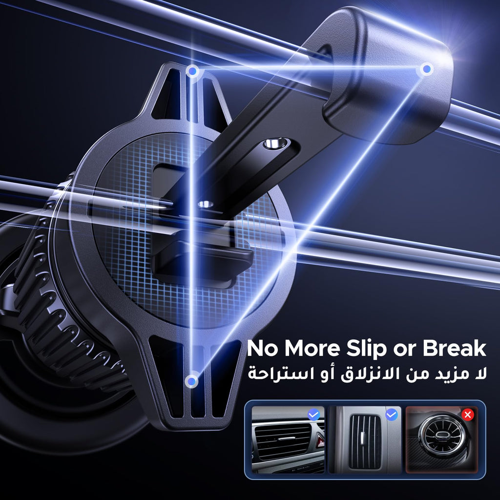 Yougreen MagSafe Car Phone Holder – Magnetic 360° Rotation, One-Hand Auto-Lock, Air Vent Mount – Compatible with iPhone 16/15/14/13, Samsung S25/24/23