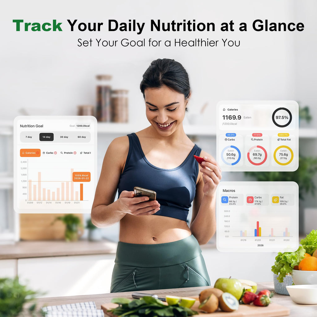 Ultrean Food Scale, Digital Kitchen Scale with LCD Display, Weight Grams and Ounces for Baking Cooking and Meal Prep, 6 Units with Tare Function, 304 Stainless Steel, 11lb (Batteries Included)