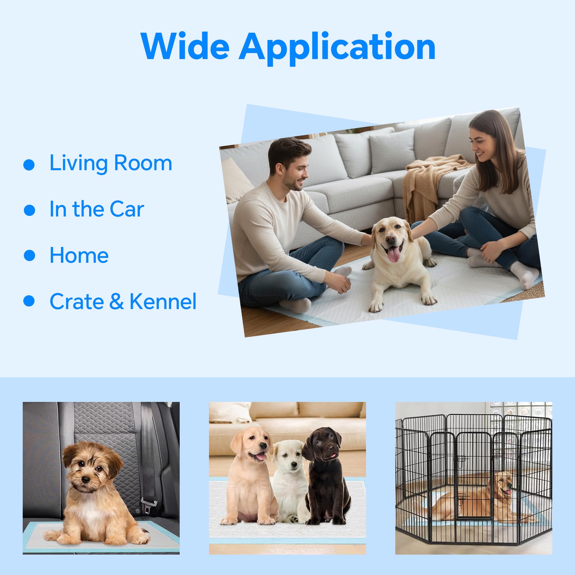Dog Pee Pads - Super Absorbent Disposable Pee Pads for Dogs, Leak-Proof Quick-Drying Pet Training Pads (M(50pcs-45*60cm))
