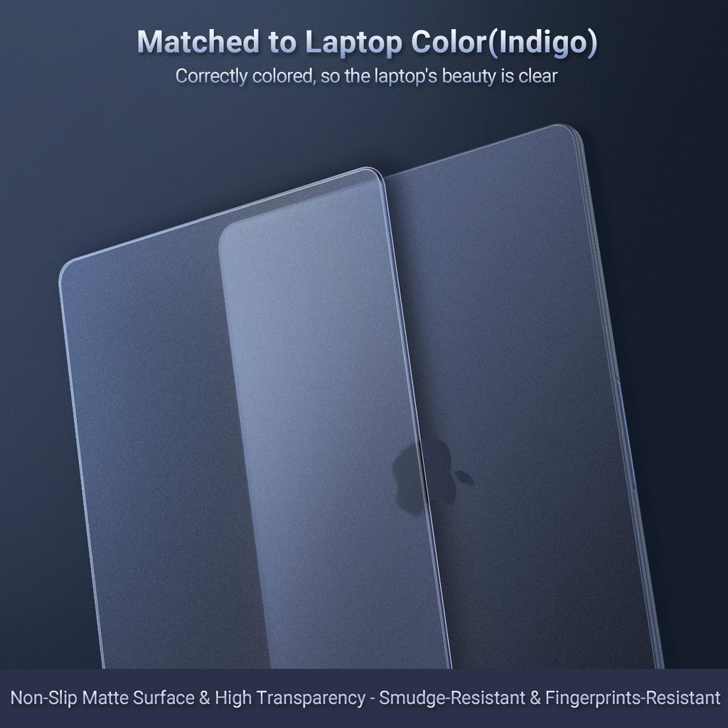 Musieso Case Compatible with MacBook New 13 Inch 2026 Model A3404 with A18 Pro Chip, 4-in-1 Bundle with Matte Finish, Smooth Snap & Fingerprint Resistant, Translucent Indigo Blue