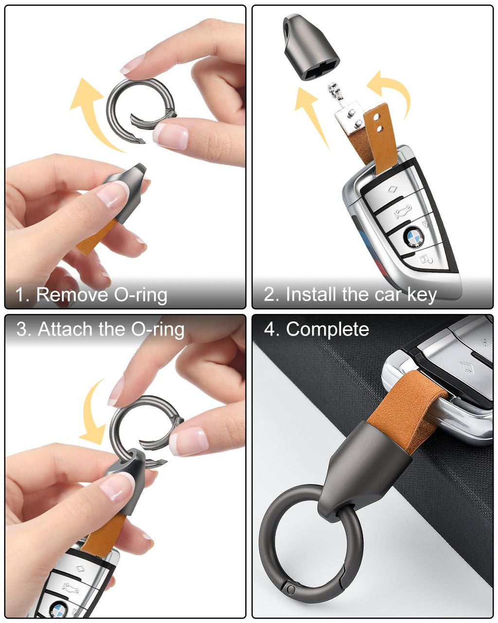 Whtawtaw Car Key Chain Clip - Small FOB Key Accessory with Metal Zinc Alloy Key Ring & Clasp