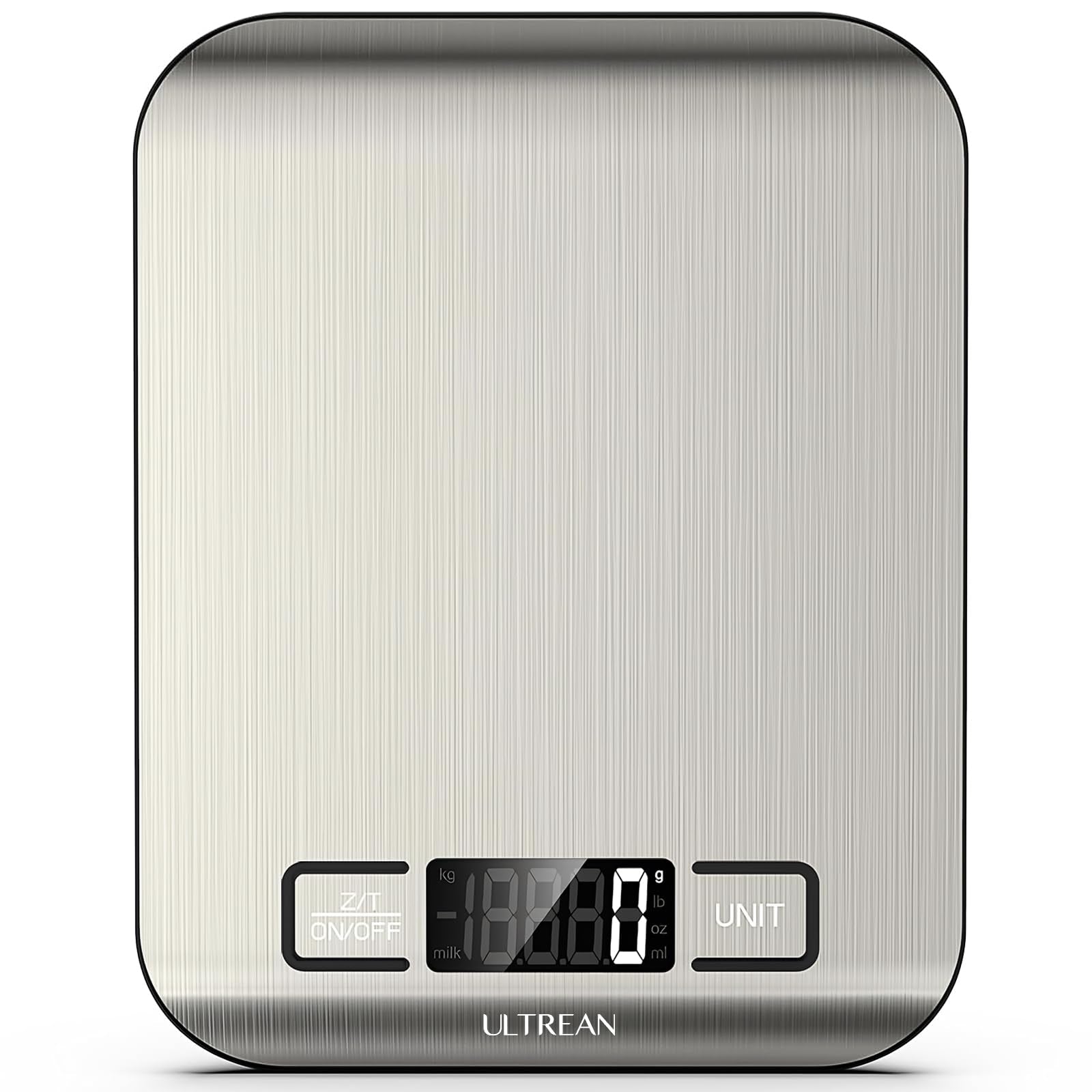 Ultrean Food Scale, Digital Kitchen Scale with LCD Display, Weight Grams and Ounces for Baking Cooking and Meal Prep, 6 Units with Tare Function, 304 Stainless Steel, 11lb (Batteries Included)