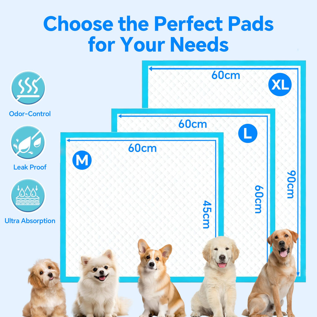 Dog Pee Pads - Super Absorbent Disposable Pee Pads for Dogs, Leak-Proof Quick-Drying Pet Training Pads (M(50pcs-45*60cm))