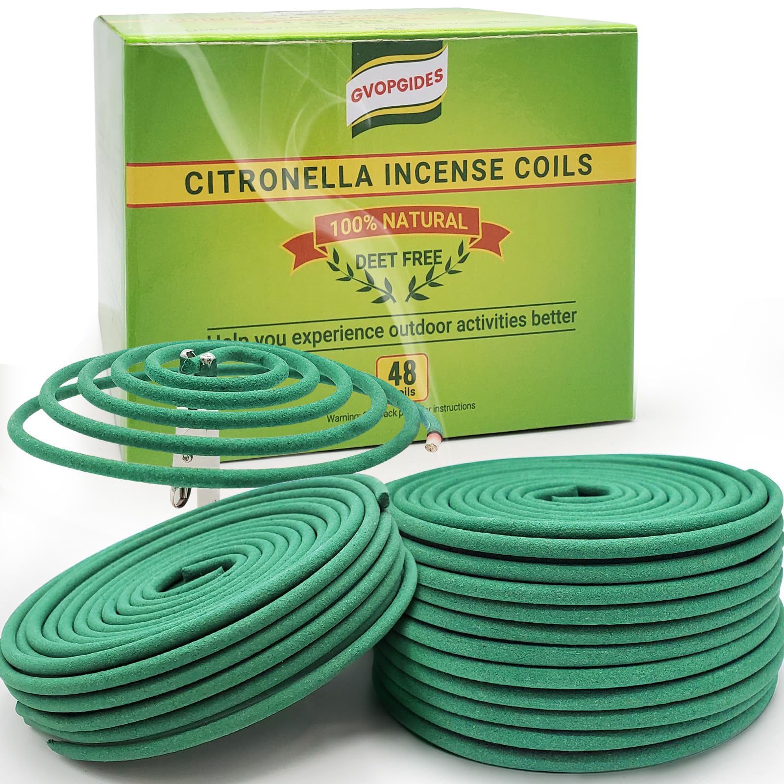Citronella Mosquito Repellent Incense Coils – 48 Pieces per Box, Natural Plant-Based, Indoor & Outdoor Use