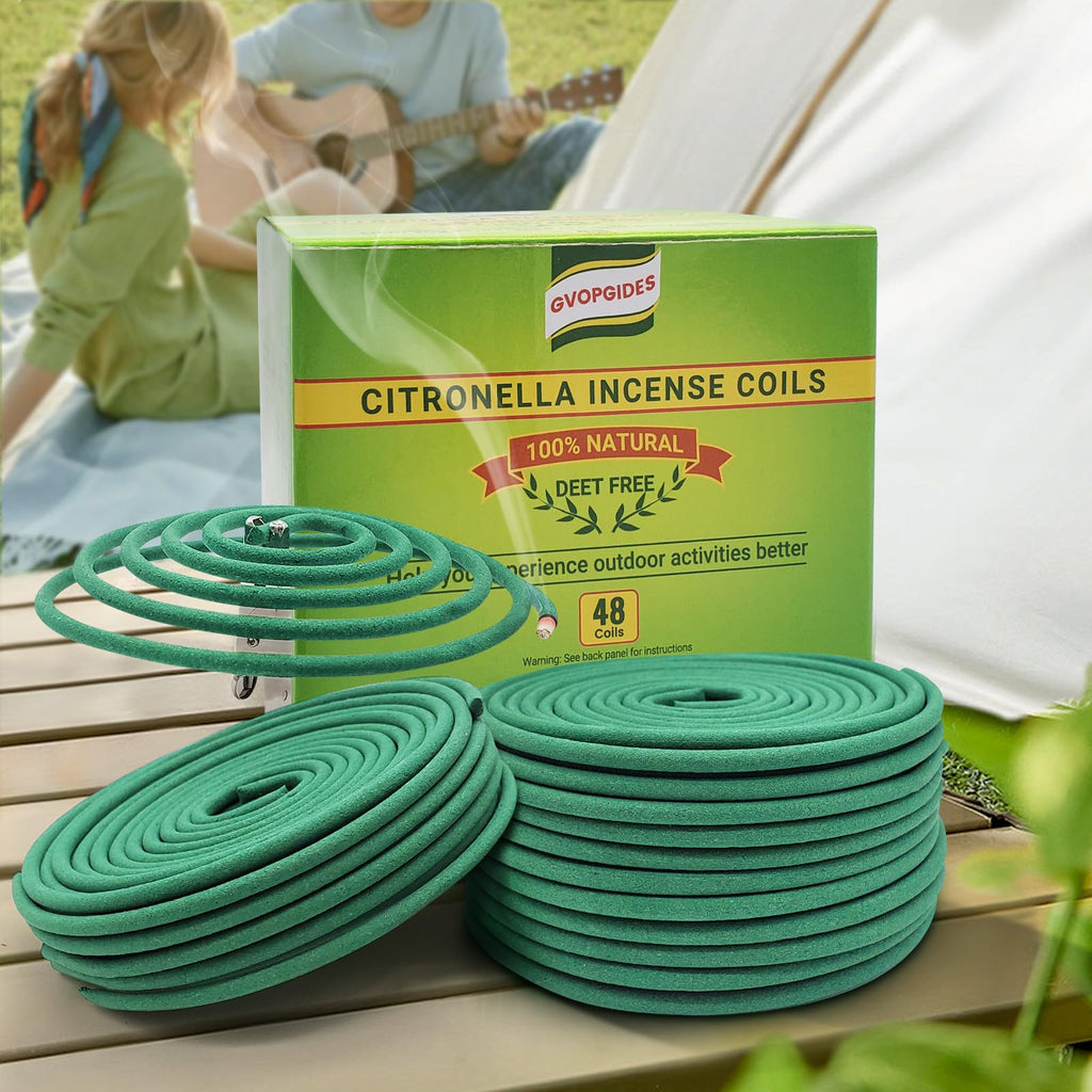 Citronella Mosquito Repellent Incense Coils – 48 Pieces per Box, Natural Plant-Based, Indoor & Outdoor Use