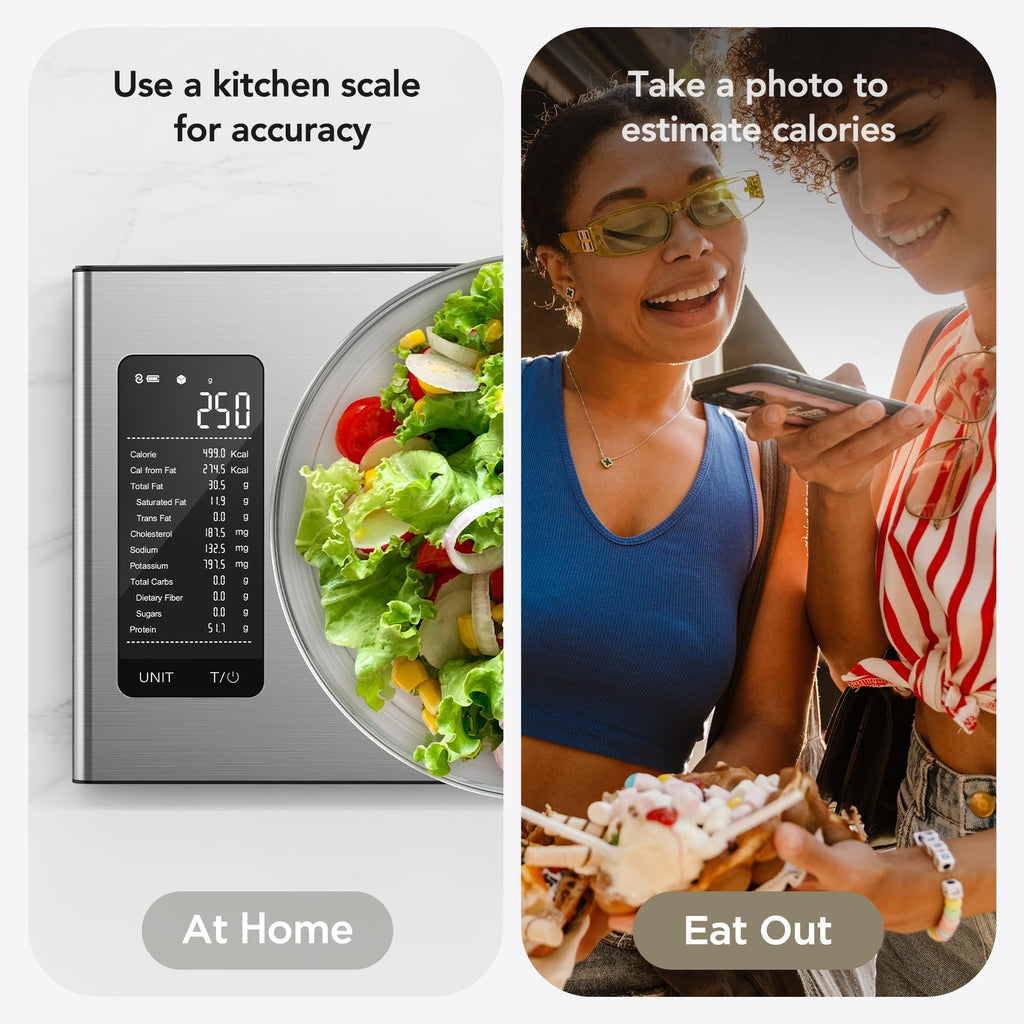 Ultrean Food Scale, Digital Kitchen Scale with LCD Display, Weight Grams and Ounces for Baking Cooking and Meal Prep, 6 Units with Tare Function, 304 Stainless Steel, 11lb (Batteries Included)