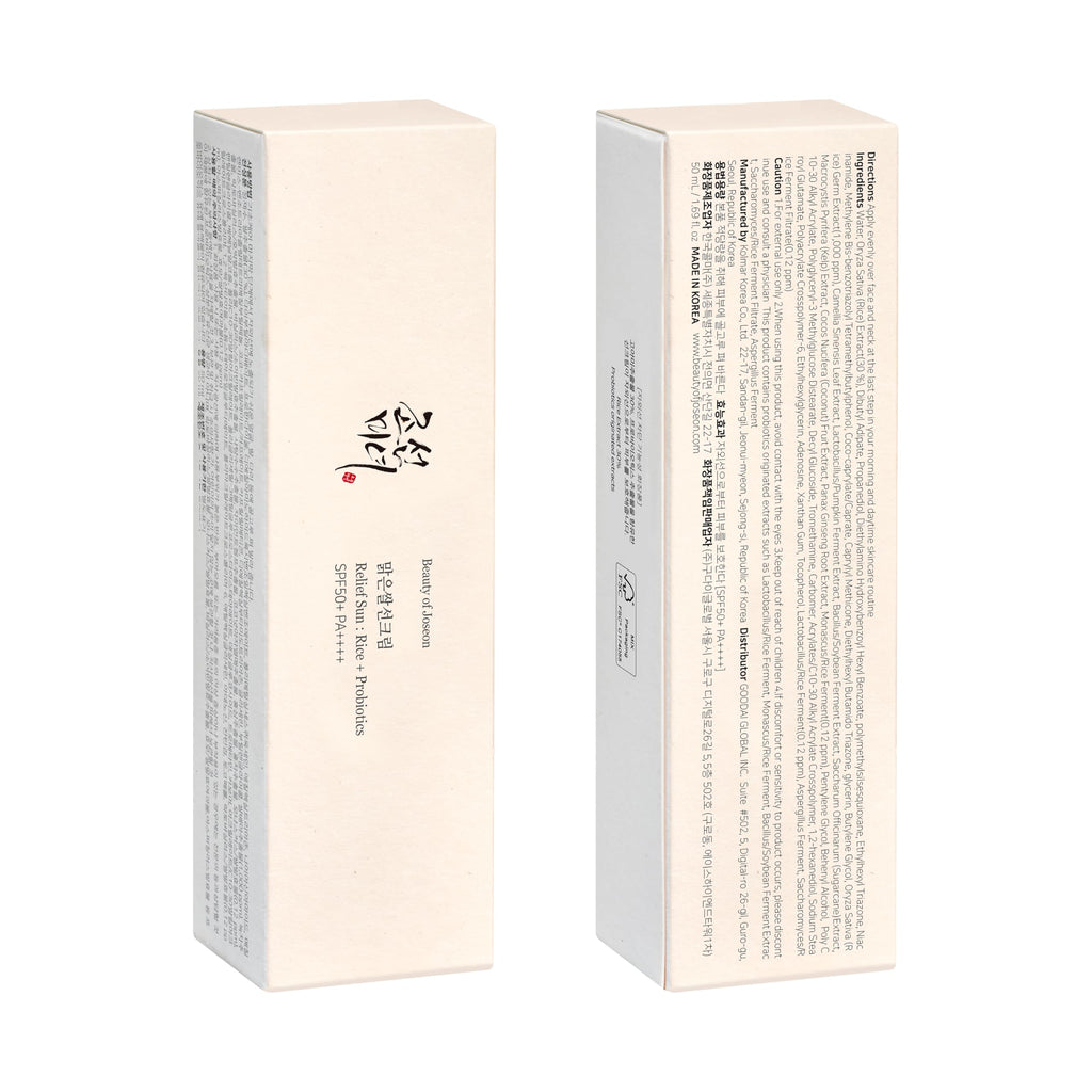 Beauty of Joseon Relief Sun Rice Probiotics SPF 50+ PA++++ Korean Sunscreen sunblock for Face Daily Sunscreen for Men Women Skincare 50ml