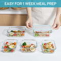 8 Pack Glass Food Storage Containers with Airtight Lids, Glass Meal Prep Containers, Lunch Office Meal for Microwave, Oven, Freezer and Dishwasher, BPA Free