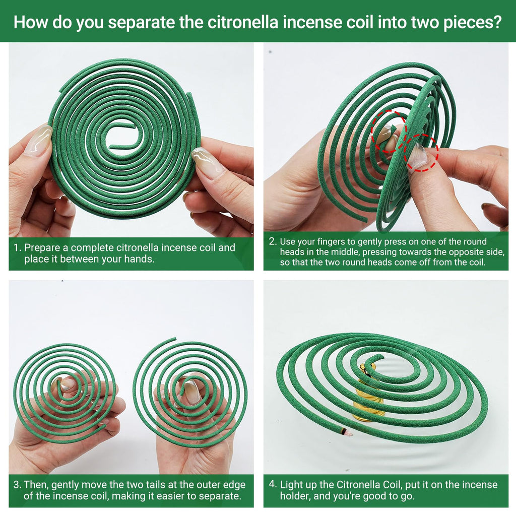 Citronella Mosquito Repellent Incense Coils – 48 Pieces per Box, Natural Plant-Based, Indoor & Outdoor Use
